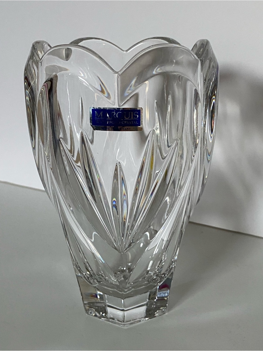 Marquis By Waterford Heart Vase 6.5" Lead Crystal Sweet Memories Made in Germany